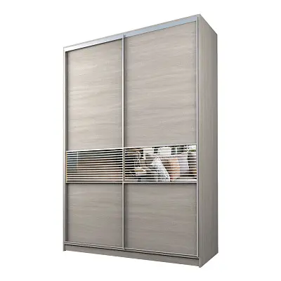 картинка Шкаф-купе 2-х дверный МАКС с зеркальной вставкой с пескоструйным рисунком от магазина КУПИ КУПЕ