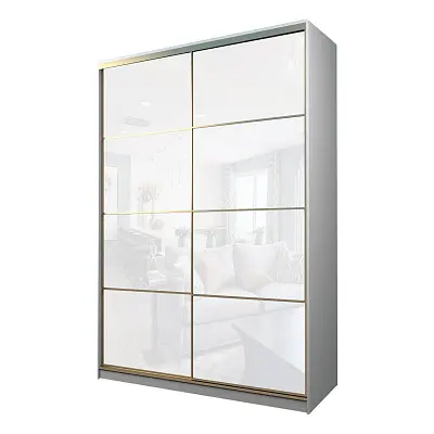 картинка Шкаф-купе 2-х дверный МАКС с белой пленкой Oracal от магазина КУПИ КУПЕ