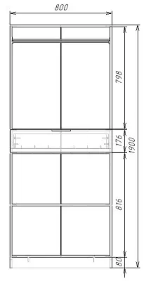картинка Шкаф ЭКОН распашной 2-х дверный с ящиком со штангой от магазина КУПИ КУПЕ