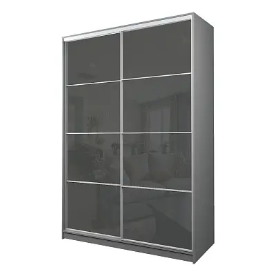 картинка Шкаф-купе 2-х дверный МАКС с темно-серой пленкой Oracal от магазина КУПИ КУПЕ