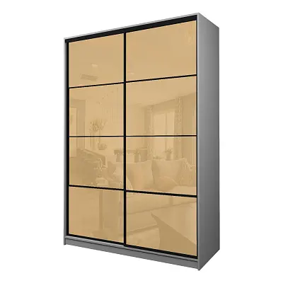 картинка Шкаф-купе 2-х дверный МАКС с бежевой пленкой Oracal от магазина КУПИ КУПЕ