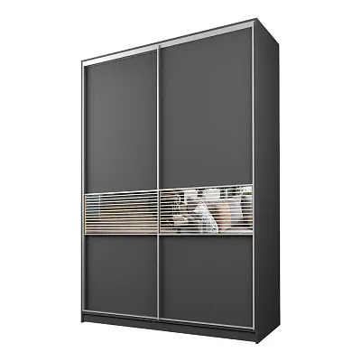 картинка Шкаф-купе 2-х дверный МАКС с зеркальной вставкой с пескоструйным рисунком от магазина КУПИ КУПЕ