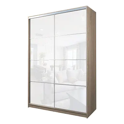 картинка Шкаф-купе 2-х дверный МАКС с белой пленкой Oracal от магазина КУПИ КУПЕ