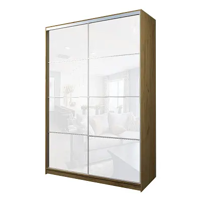 картинка Шкаф-купе 2-х дверный МАКС с белой пленкой Oracal от магазина КУПИ КУПЕ