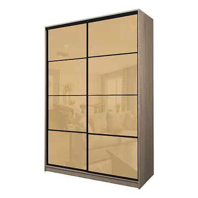 картинка Шкаф-купе 2-х дверный МАКС с бежевой пленкой Oracal от магазина КУПИ КУПЕ