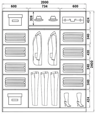 картинка Шкаф-купе 3-х дверный с пескоструйным рисунком Диагональные полосы №21-22-21 2400 2014 620 от магазина КУПИ КУПЕ