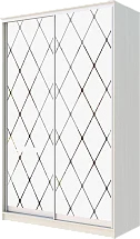 Картинка Шкаф-купе 2-х дверный с пескоструйным рисунком Ромб большой матовый 2400 1682 420 от интернет-магазина Купи-купе