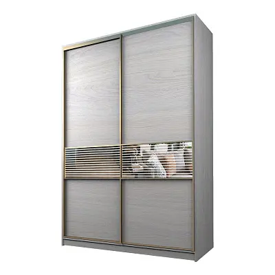 картинка Шкаф-купе 2-х дверный МАКС с зеркальной вставкой с пескоструйным рисунком от магазина КУПИ КУПЕ