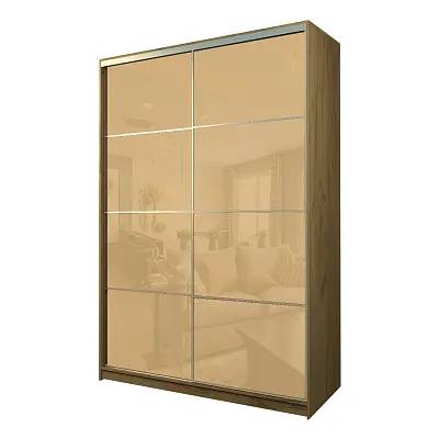 картинка Шкаф-купе 2-х дверный МАКС с бежевой пленкой Oracal от магазина КУПИ КУПЕ