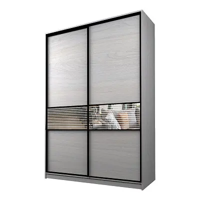 картинка Шкаф-купе 2-х дверный МАКС с зеркальной вставкой с пескоструйным рисунком от магазина КУПИ КУПЕ