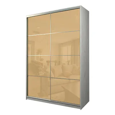 картинка Шкаф-купе 2-х дверный МАКС с бежевой пленкой Oracal от магазина КУПИ КУПЕ