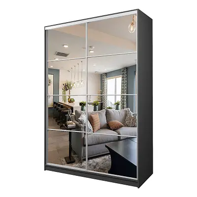 картинка Шкаф-купе 2-х дверный МАКС с 2-мя зеркалами от магазина КУПИ КУПЕ